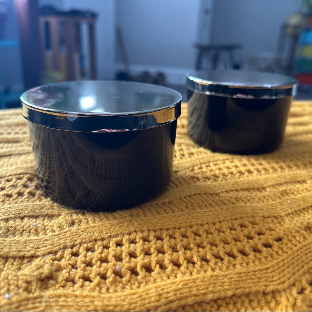 Z Gallerie Sleek Black and Gold Decorative Containers